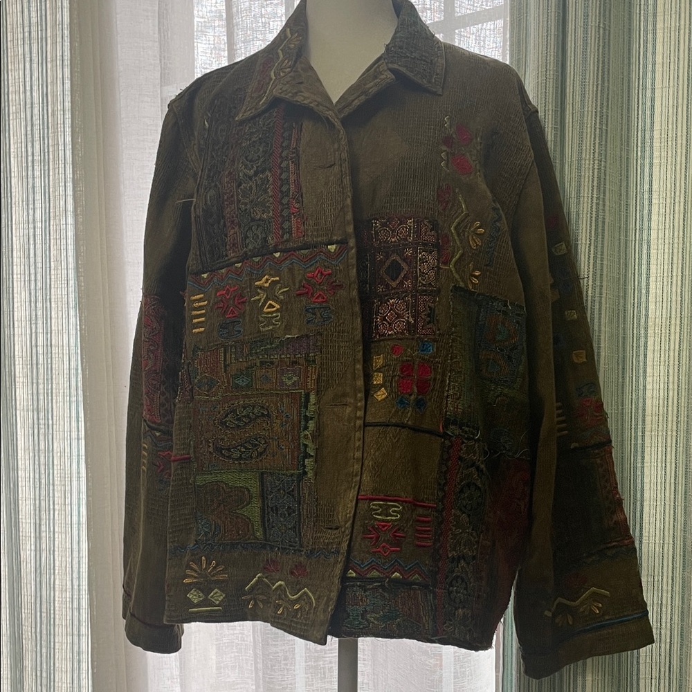 Chico's Multicolor Patchwork Utility Jacket - image 1